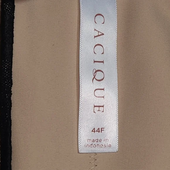 CACIQUE Elegant Black Floral Women's Bra Underwire Size 44F. - Picture 2 of 8